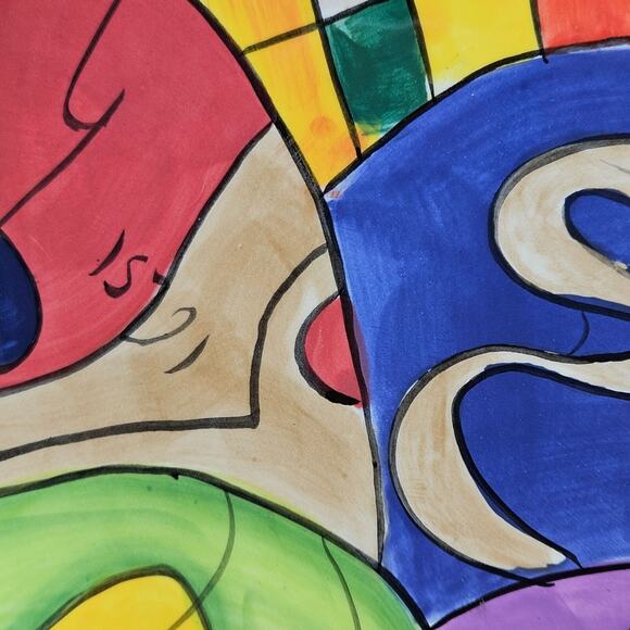 Judaica Kingdom Emanuel Chagall Style Twelve Tribes Handpainted Shabbat Tray - Picture 3 of 9